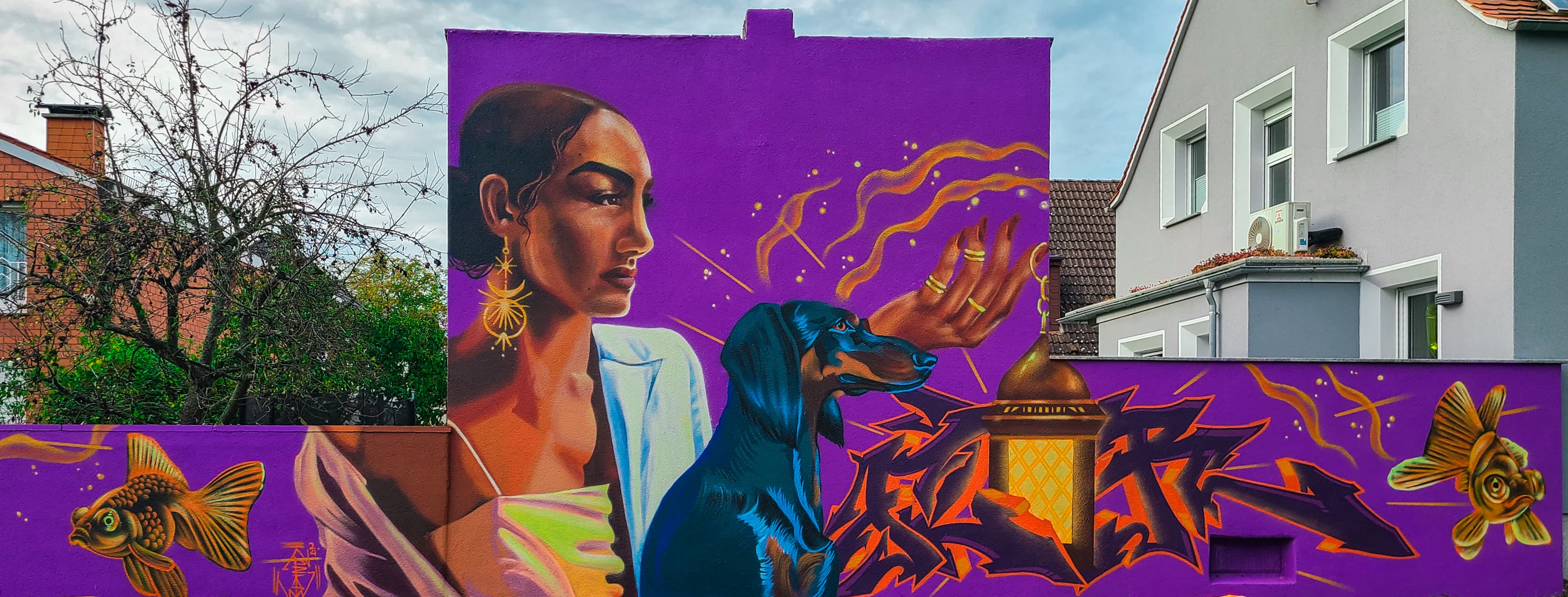 Woman with Dachshund & Goldfish — gallery image 1